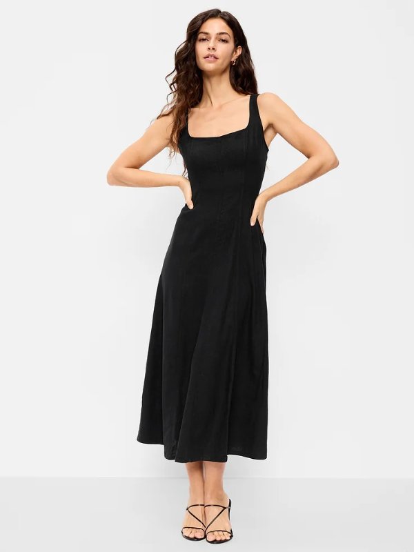 Old Navy 无袖连衣裙 亚麻混纺