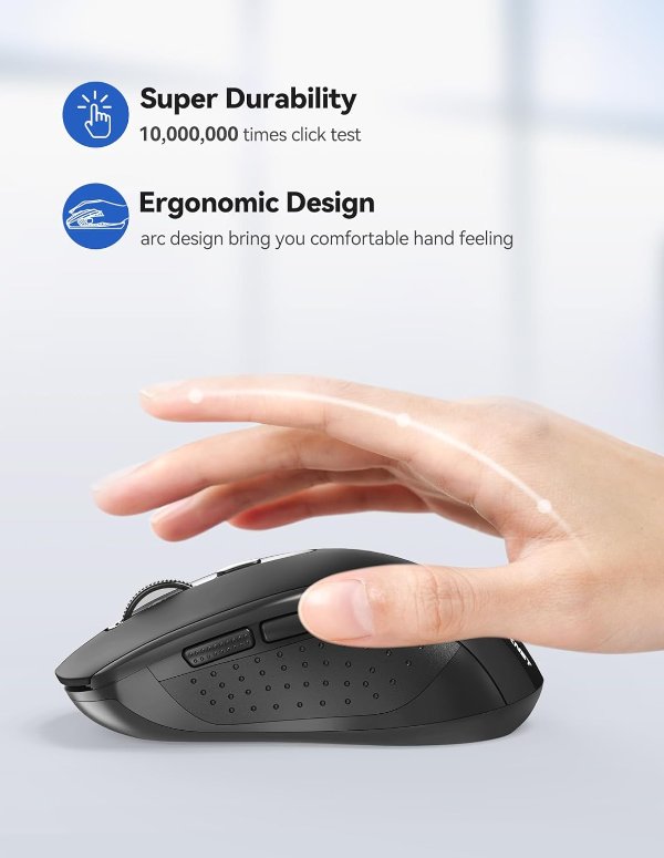 TECKNET Bluetooth Wireless Mouse 4000 DPI Silent