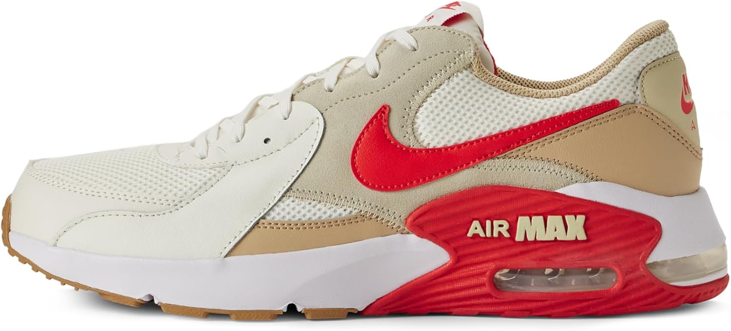 Amazon.com | Nike Men's Air Max Excee Shoes, Sail/Picante Red-Light Khaki-Linen, 10 | Fashion Sneakers