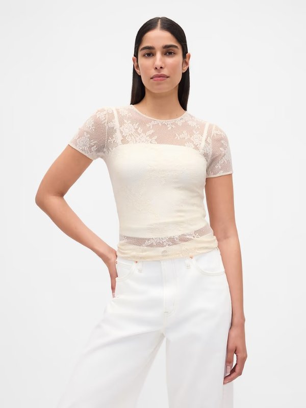 Floral Lace Mesh Top