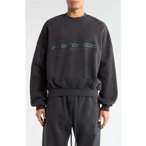Nordstrom Logo Graphic Relaxed Fit Crop Sweatshirt Men