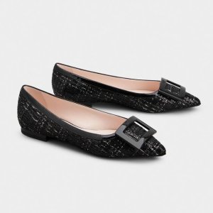 Roger Vivier 方扣亮片芭蕾鞋