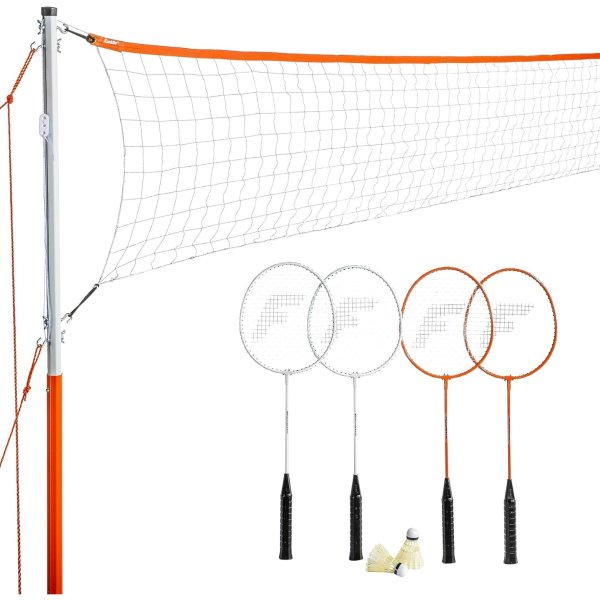 Franklin Sports Badminton Net Set 4 Rackets 2 Birdies