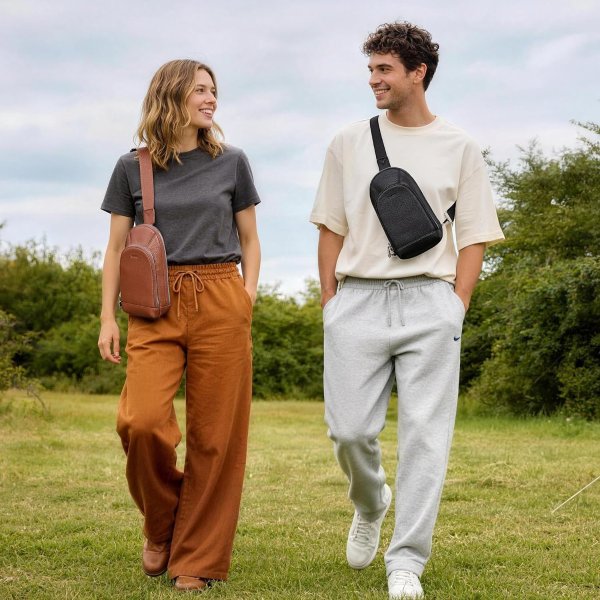 Genuine Leather Sling Bag Anti Theft