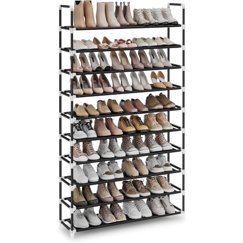Shoe Rack ULSH11H 10-Tier Metal Black