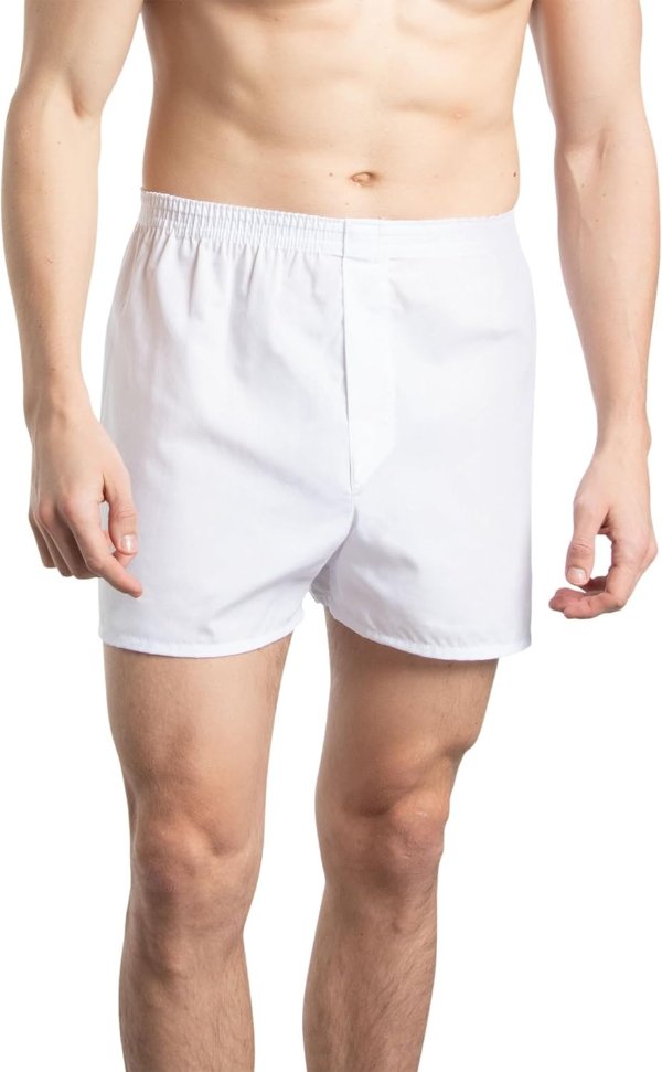 Men's Tag Free Woven Boxer Shorts, Relaxed Fit, Moisture Wicking