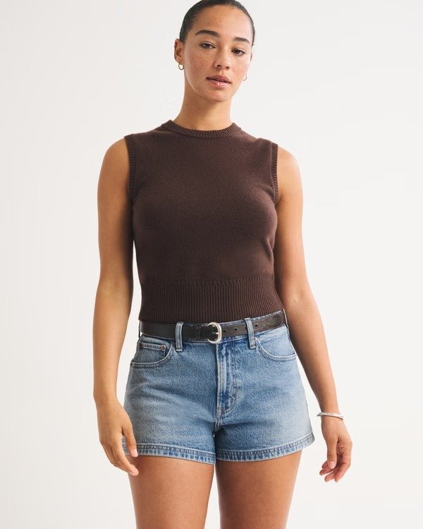 Abercrombie Curve Love High Rise Denim Shorts Women