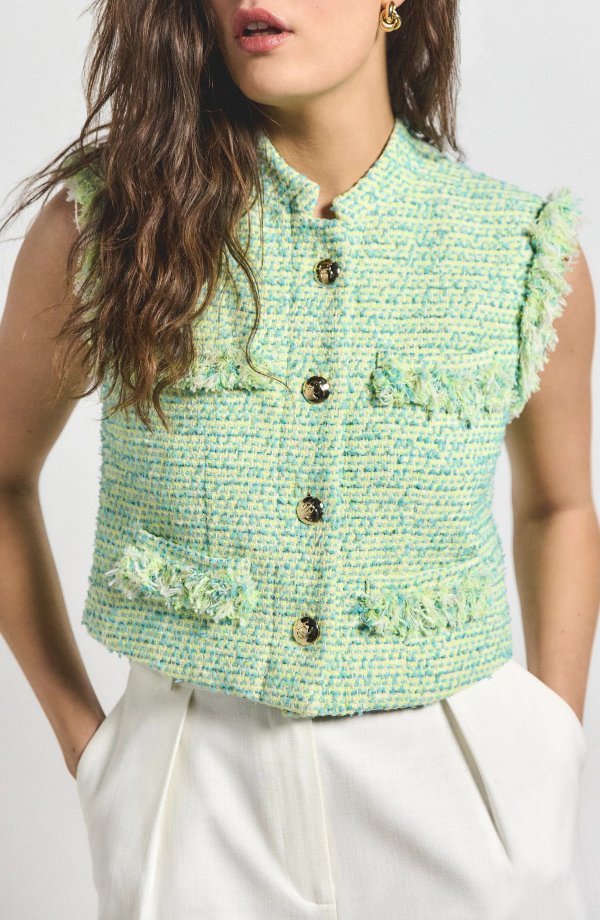 Loa Cotton Blend Tweed Vest Women