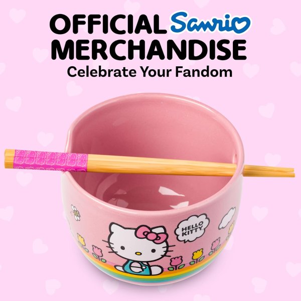 Hello Kitty 20oz陶瓷拉面碗，适用微波炉、洗碗机