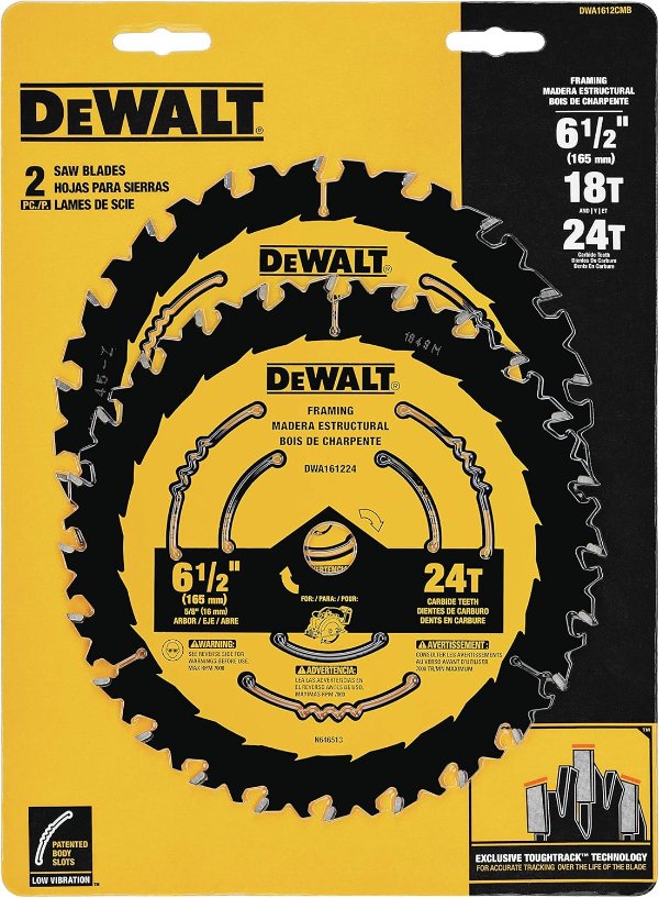 DEWALT 木工圆锯片 6.5英寸