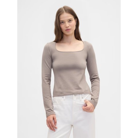Stretch Jersey Scoopneck Top