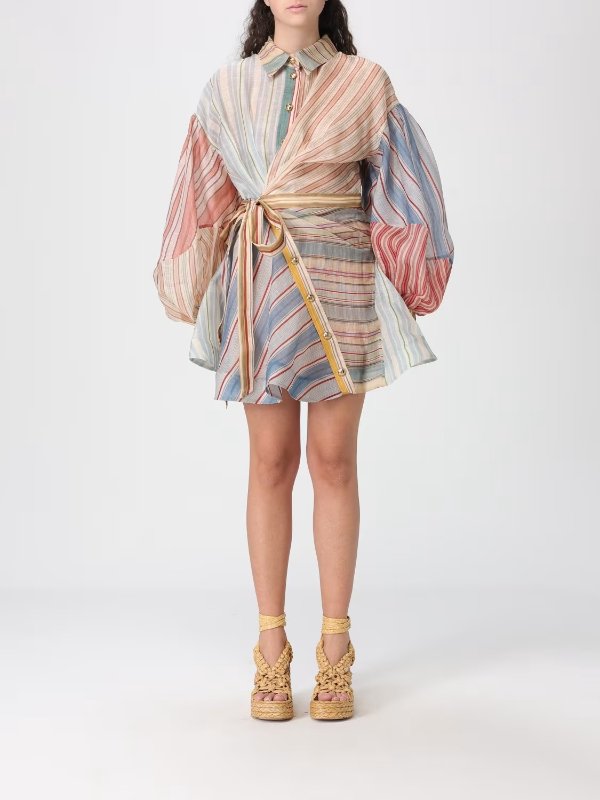 Linen Silk Shirtdress 7028DC261 Multicolor