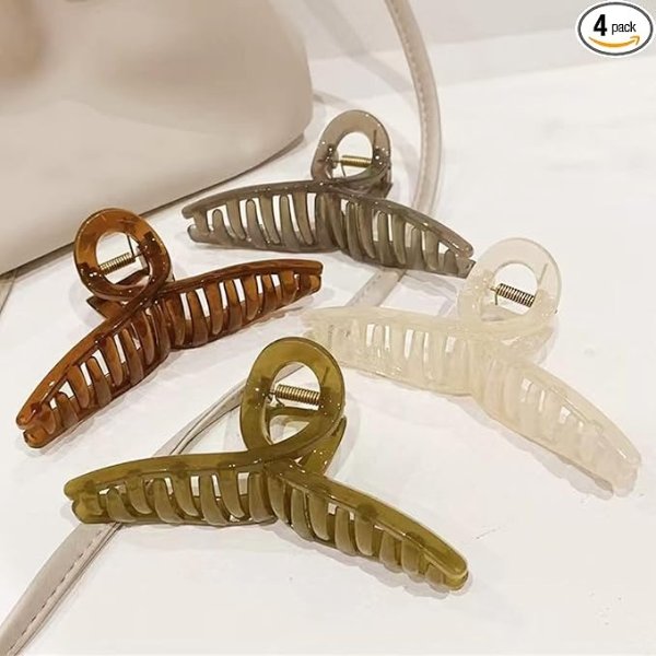 Butterfly Large Hair Claw Clips 5.1 inch 4 Pack