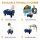 LUE BONA Velvet Rectangle Foot Stool Navy