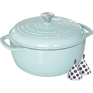 Umite Chef 6QT 珐琅铸铁锅 蓝色