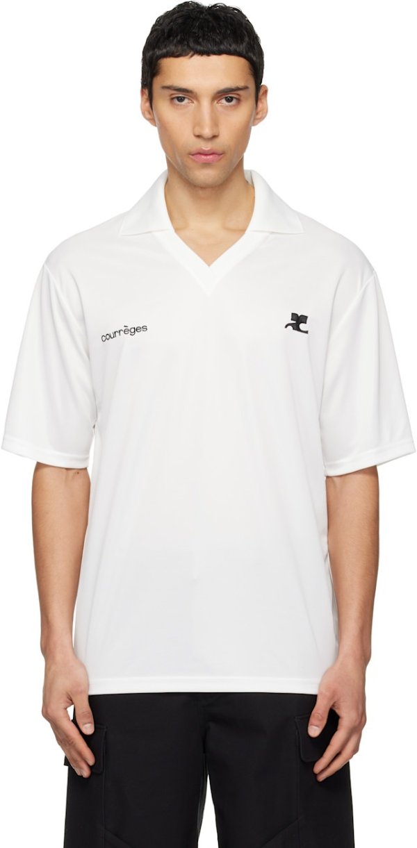  White Oversized Sports Polo
