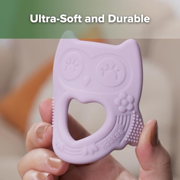 Silicone Owl Teether Lavender