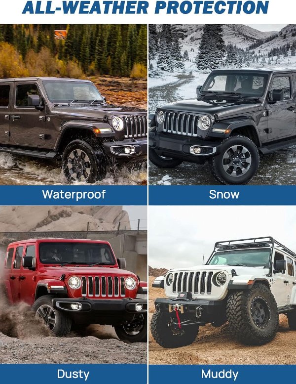JOYTUTUS Cargo Mat Waterproof for Wrangler JL 4X4