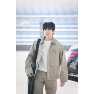 Burberry 男士棉质夹克 全圆佑同款卡其色