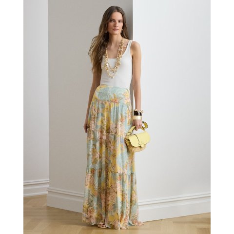 Floral Georgette Maxi Skirt