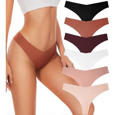 V-waisted Seamless Women’s Thongs 6-Pack