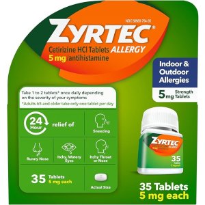 Zyrtec  抗过敏片 5mg 35片