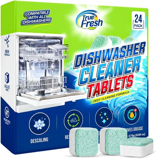 True Fresh Dishwasher Cleaner Tablets 24-Pack