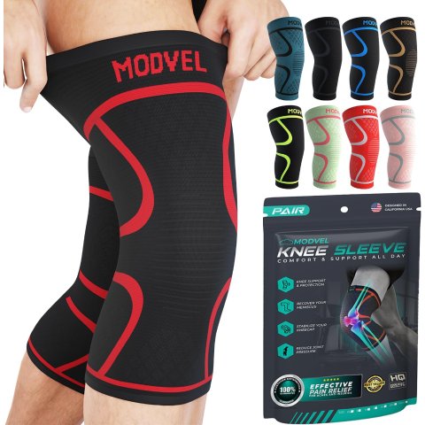 Modvel XS号红色护膝 2件装