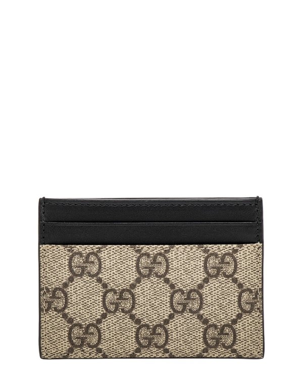 GG Supreme Canvas Leather Card Case