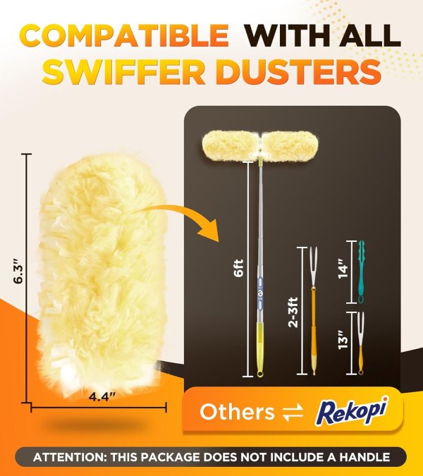 REKOPI Swiffer Heavy Duty Duster Refills Large Size 60 Count Yellow