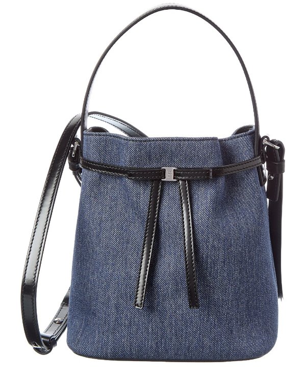 Ferragamo 牛仔皮质水桶包