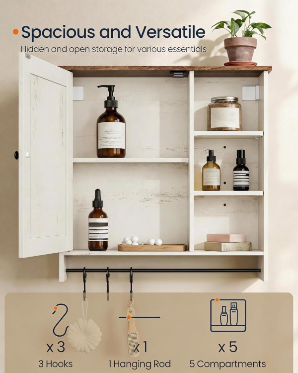 HOME Bathroom Wall Cabinet White
