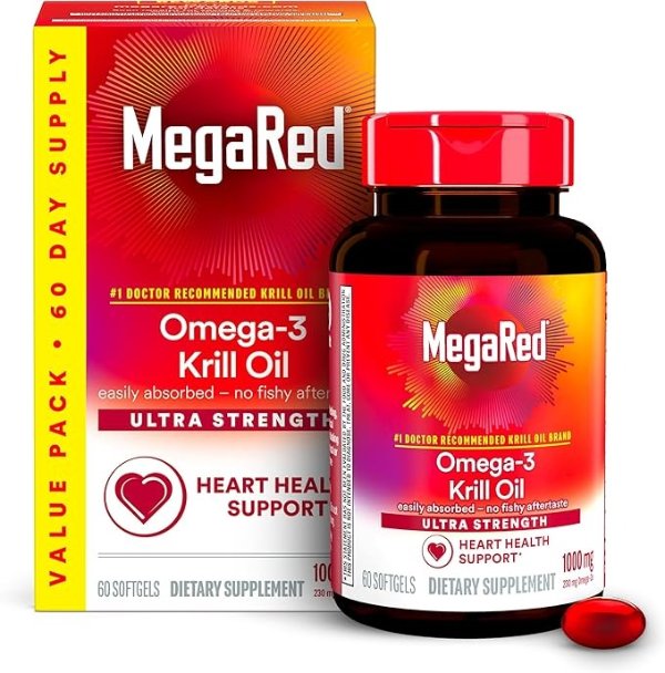 Ultra Strength 1000mg 磷虾油软胶囊 60粒