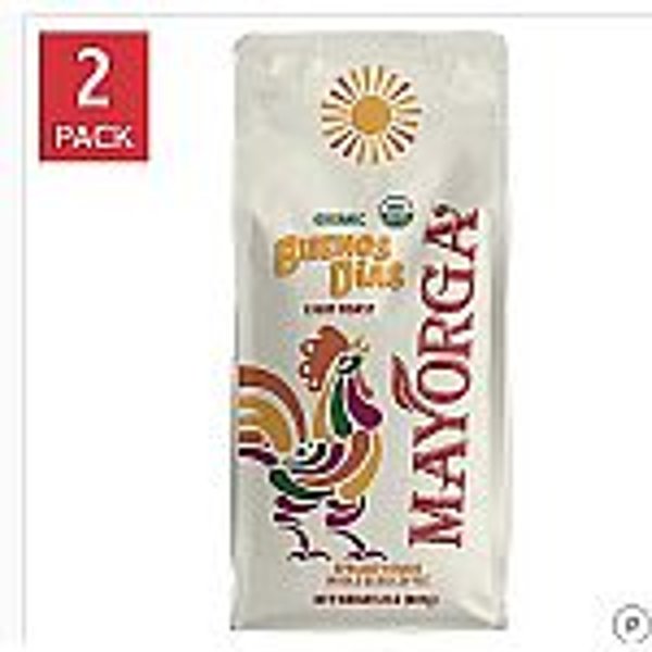Mayorga Buenos Días Organic Whole Bean Coffee 2lb 2-Pack