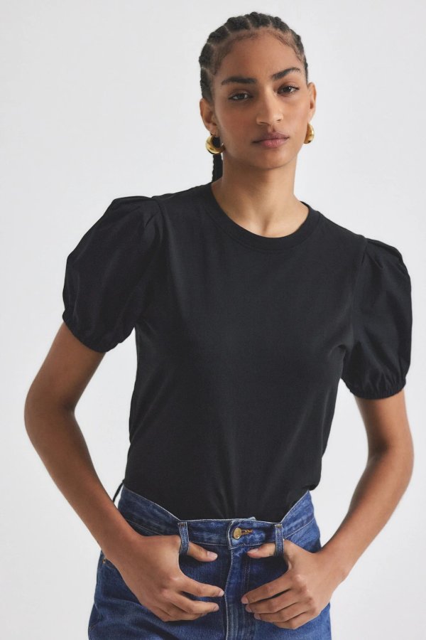 10 Crosby Eva Black Puff Sleeve T-Shirt