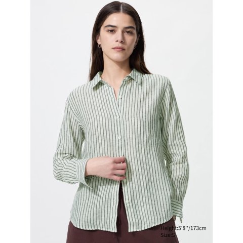 UniqloWomen s Linen Shirt Striped