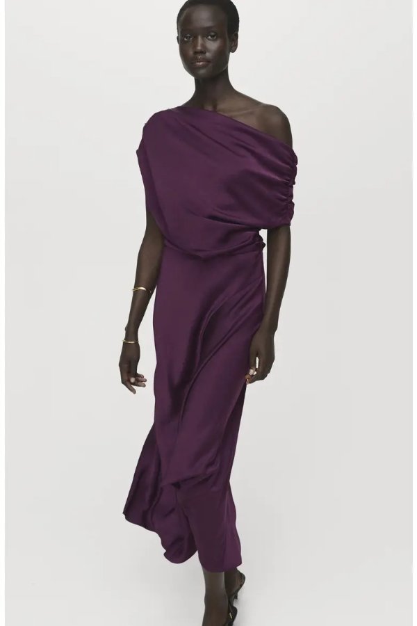 Asymmetric One-Shoulder Midi Dress Women