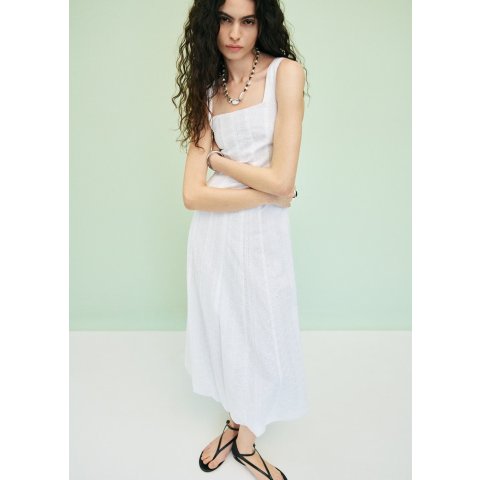  Embroidered Dress Puff Hem Women