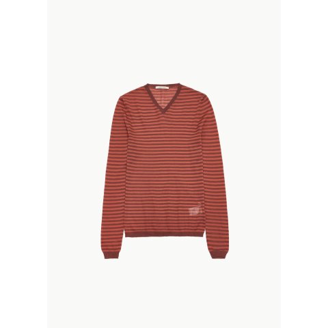 iglu Women s Striped V-Neck Top Red