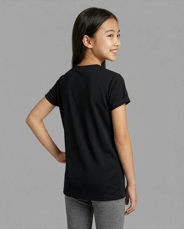 Real Essentials Girls Dry-Fit Short Sleeve T-Shirt 5 Pack