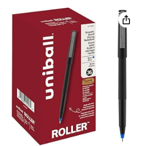 $28.3 Amazon.com uniball Roller Rollerball Pens, Micro Point (0.5mm), Blue, 72 Pack