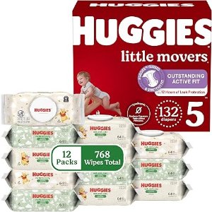 Huggies Little Movers + 湿巾组合
