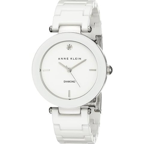 Anne Klein 黑色陶瓷手表 钻石点缀