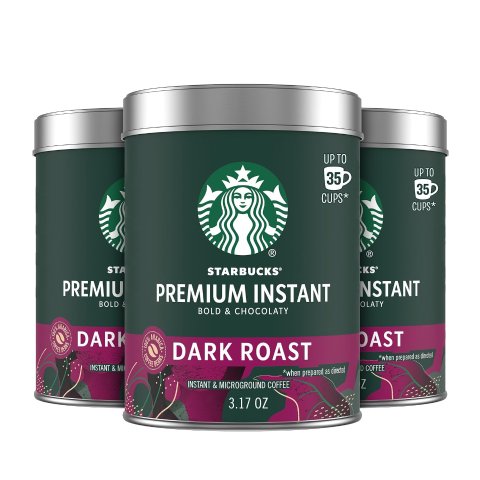 Premium Instant Coffee Dark Roast 3.17oz x3 Tins