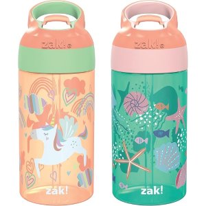 Zak Designs 儿童水瓶 16oz 独角兽 2只装