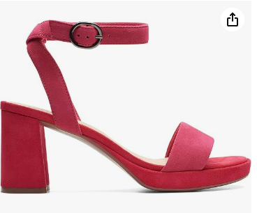 Amazon.com Clarks Collection Women's AmbyrLyn Bay Heeled Sandal, Fuchsia Suede, 11 Medium US