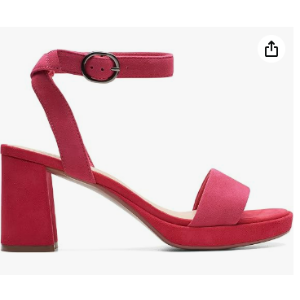 $17.94 Amazon.com Clarks Collection Women s AmbyrLyn Bay Heeled Sandal, Fuchsia Suede, 11 Medium US