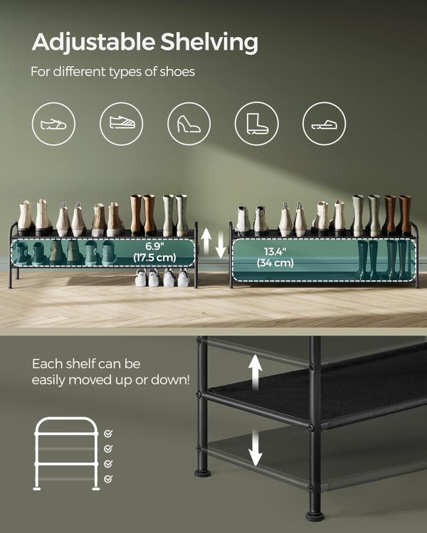 2-Tier Shoe Rack Ink Black