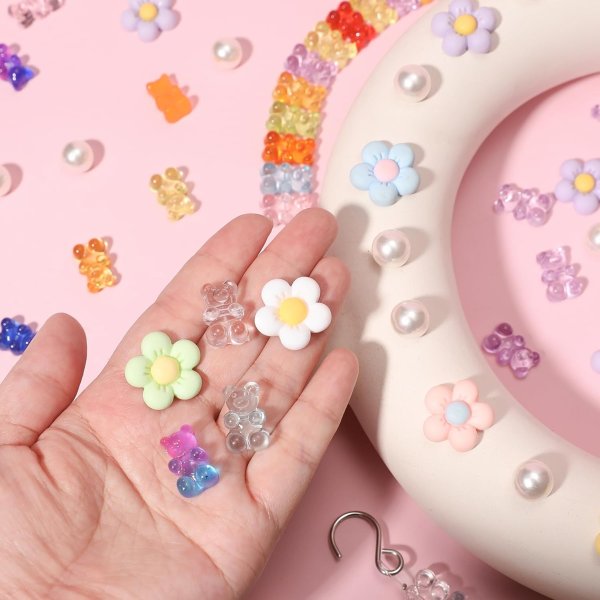 Flower Bear Shoe Charms Set 27 Pieces