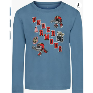 $5.34 Amazon.com Under Armour Boys  Long Sleeve Logo Graphic T-Shirt, Lightweight & Breathable, Relaxed Fit